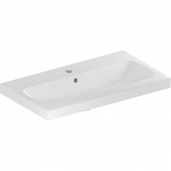 Praustuvas Geberit iCon Light 75X42 cm, su skyle maišytuvui, su perpylimo anga 